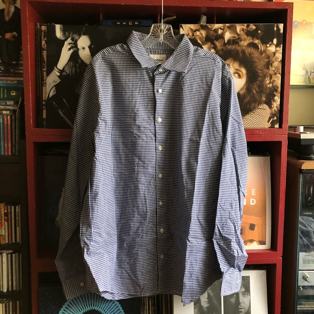 Navy checkered button down Goodfellow & Co